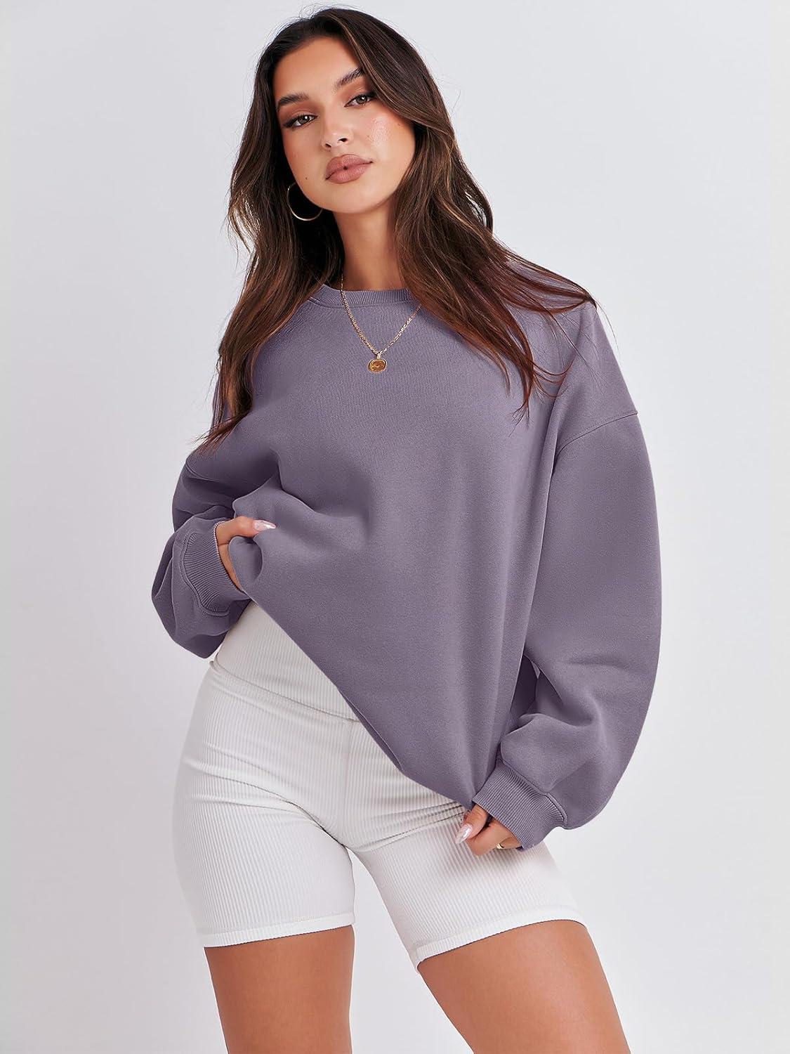 imageANRABESS Womens Sweatshirts Crewneck Fleece Oversized Pullover Sweaters Fall Winter Cute Tops Teen Girls Preppy Clothes 2025Purple