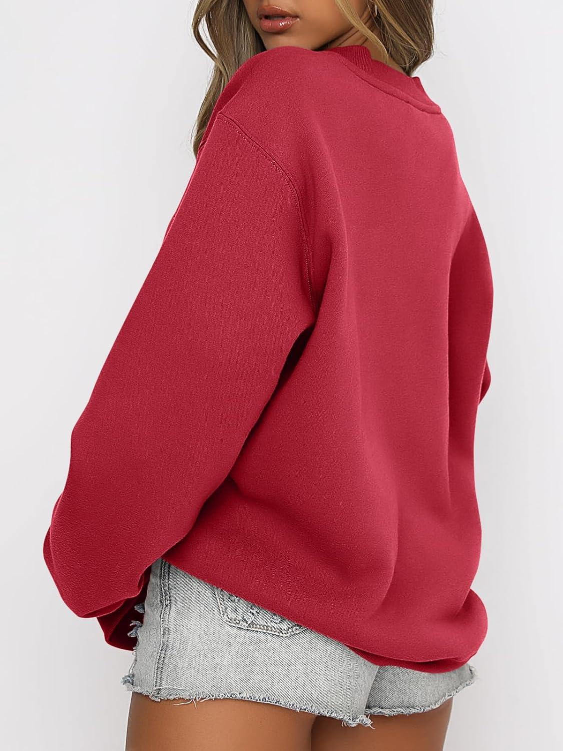 imageANRABESS Womens Sweatshirts Crewneck Fleece Oversized Pullover Sweaters Fall Winter Cute Tops Teen Girls Preppy Clothes 2025Red