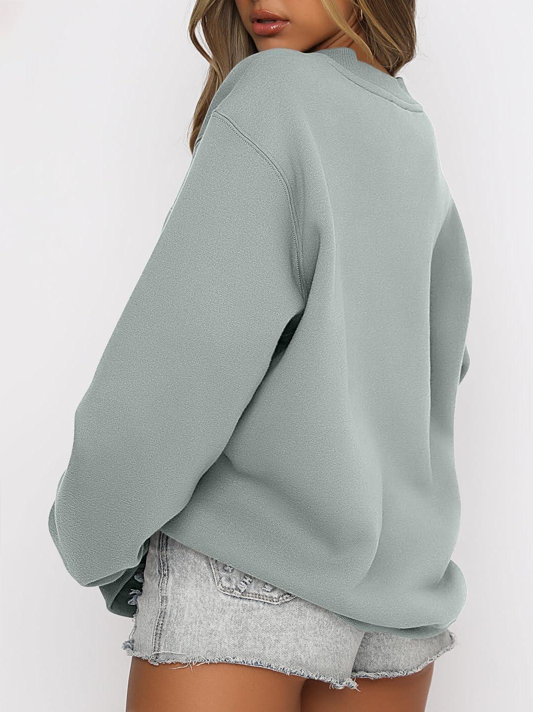 imageANRABESS Womens Sweatshirts Crewneck Fleece Oversized Pullover Sweaters Fall Winter Cute Tops Teen Girls Preppy Clothes 2025Sage Green