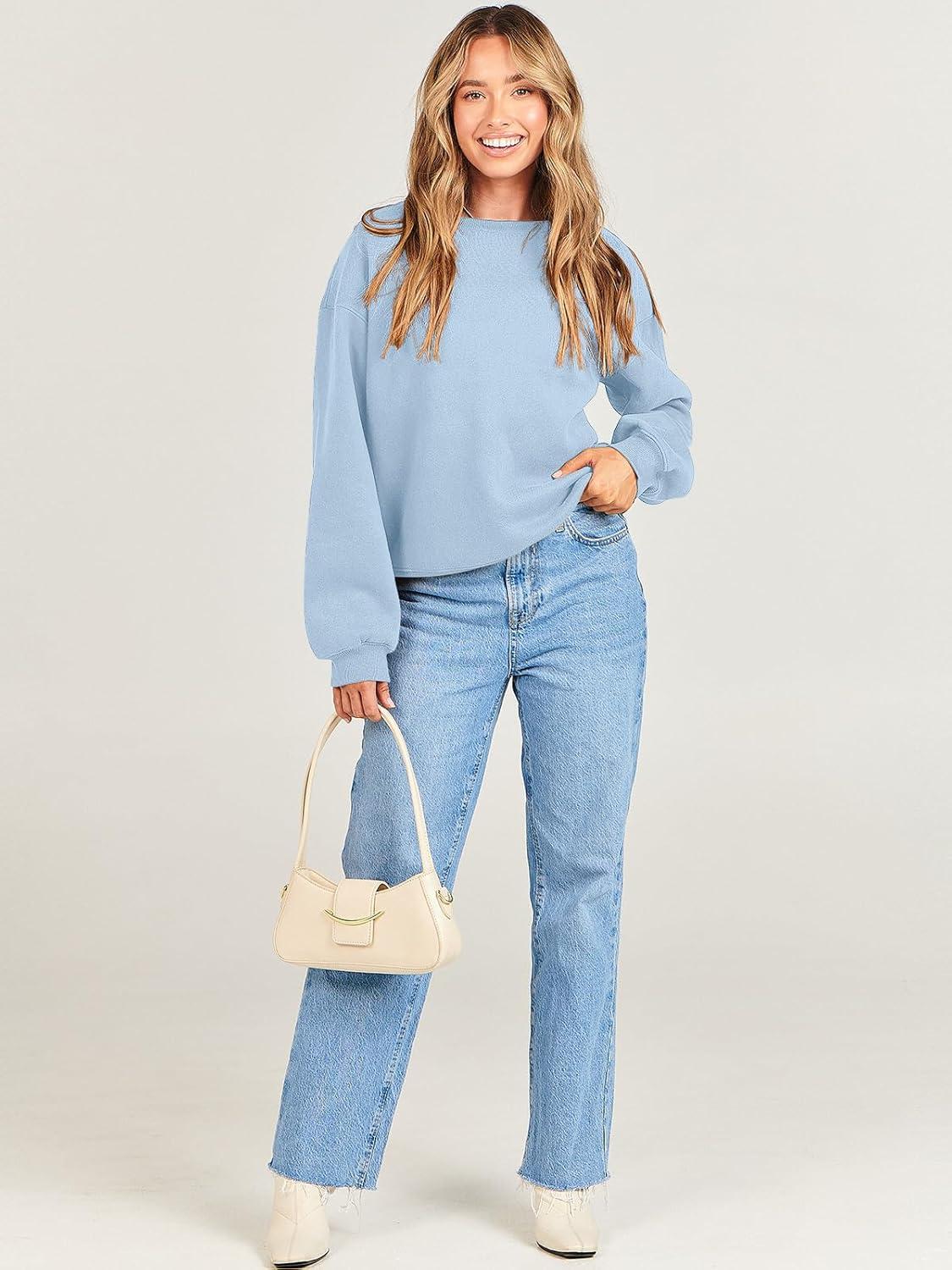 imageANRABESS Womens Sweatshirts Crewneck Fleece Oversized Pullover Sweaters Fall Winter Cute Tops Teen Girls Preppy Clothes 2025Sky Blue