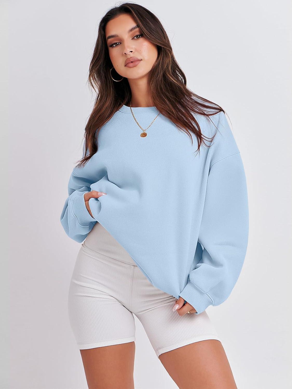 imageANRABESS Womens Sweatshirts Crewneck Fleece Oversized Pullover Sweaters Fall Winter Cute Tops Teen Girls Preppy Clothes 2025Sky Blue