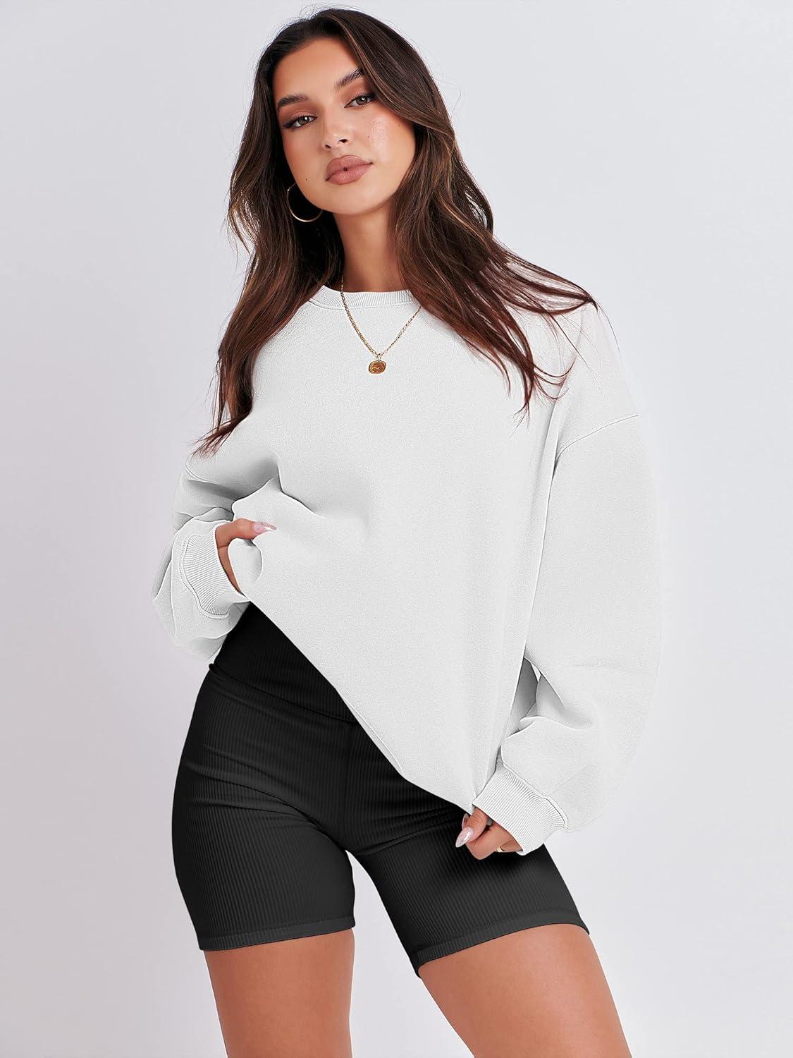 imageANRABESS Womens Sweatshirts Crewneck Fleece Oversized Pullover Sweaters Fall Winter Cute Tops Teen Girls Preppy Clothes 2025White