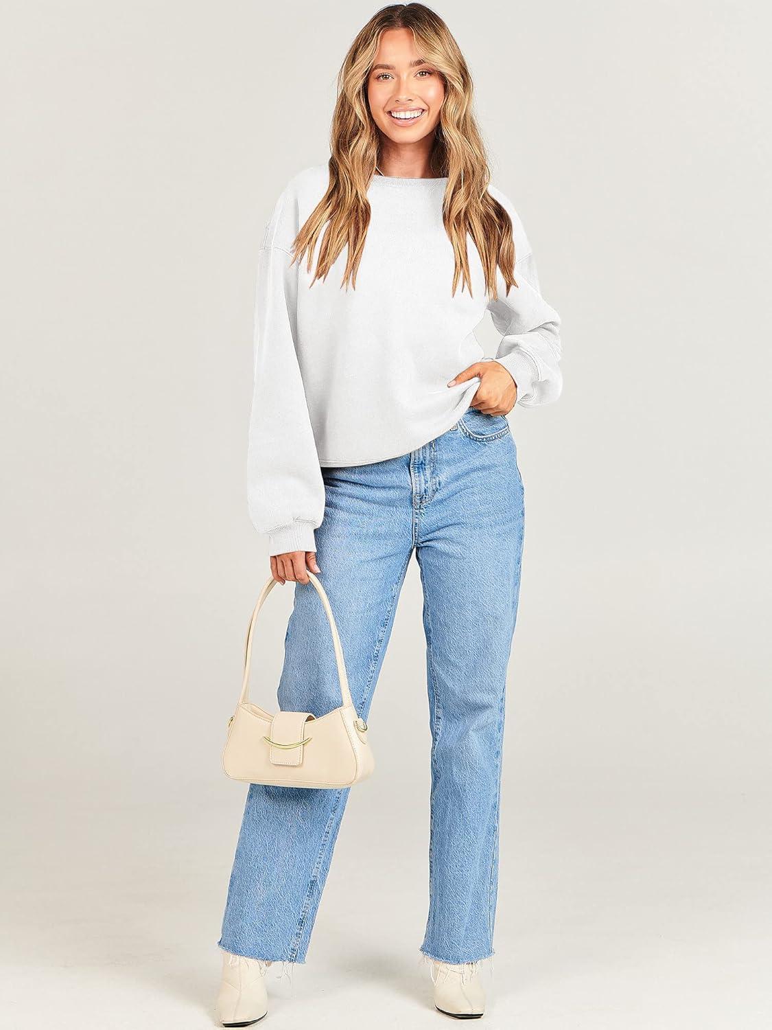 imageANRABESS Womens Sweatshirts Crewneck Fleece Oversized Pullover Sweaters Fall Winter Cute Tops Teen Girls Preppy Clothes 2025White