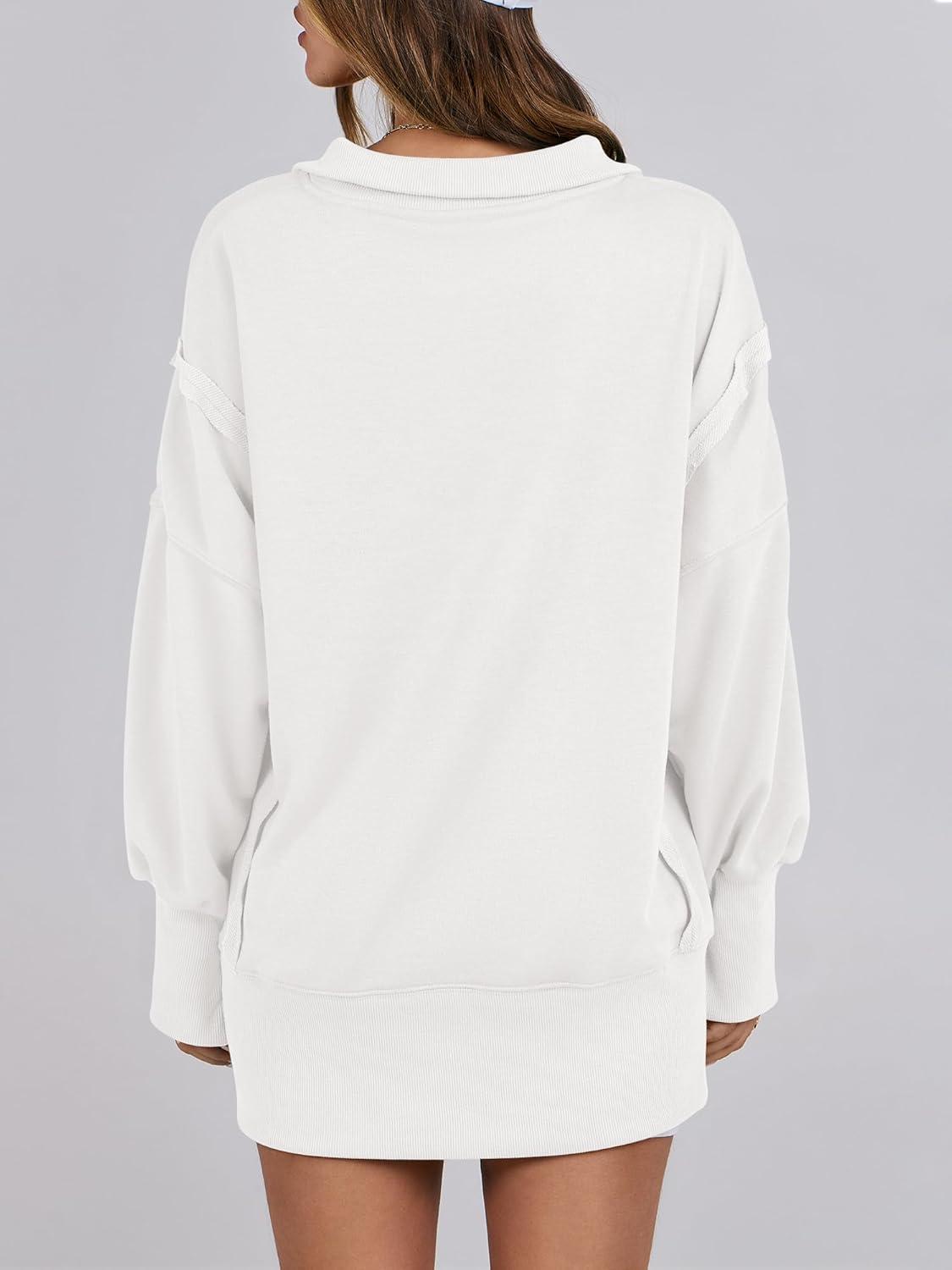 imageANRABESS Womens Sweatshirts Oversized Casual Loose Button Up Henley Pullover Top High Low Split 2025 Fall Fashion OutfitsWhite