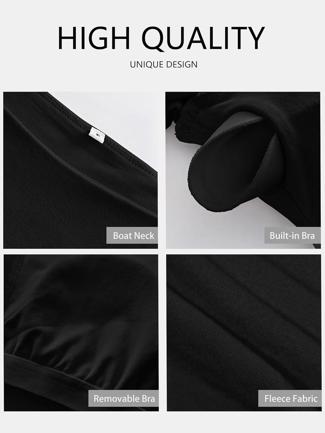 imageANRABESS Womens Thermal Shirts Builtin Bra Long Sleeve Tops Boat Neck Fleece Slim Fitted Basic Tee 2025 Fall Winter OutfitsBlack