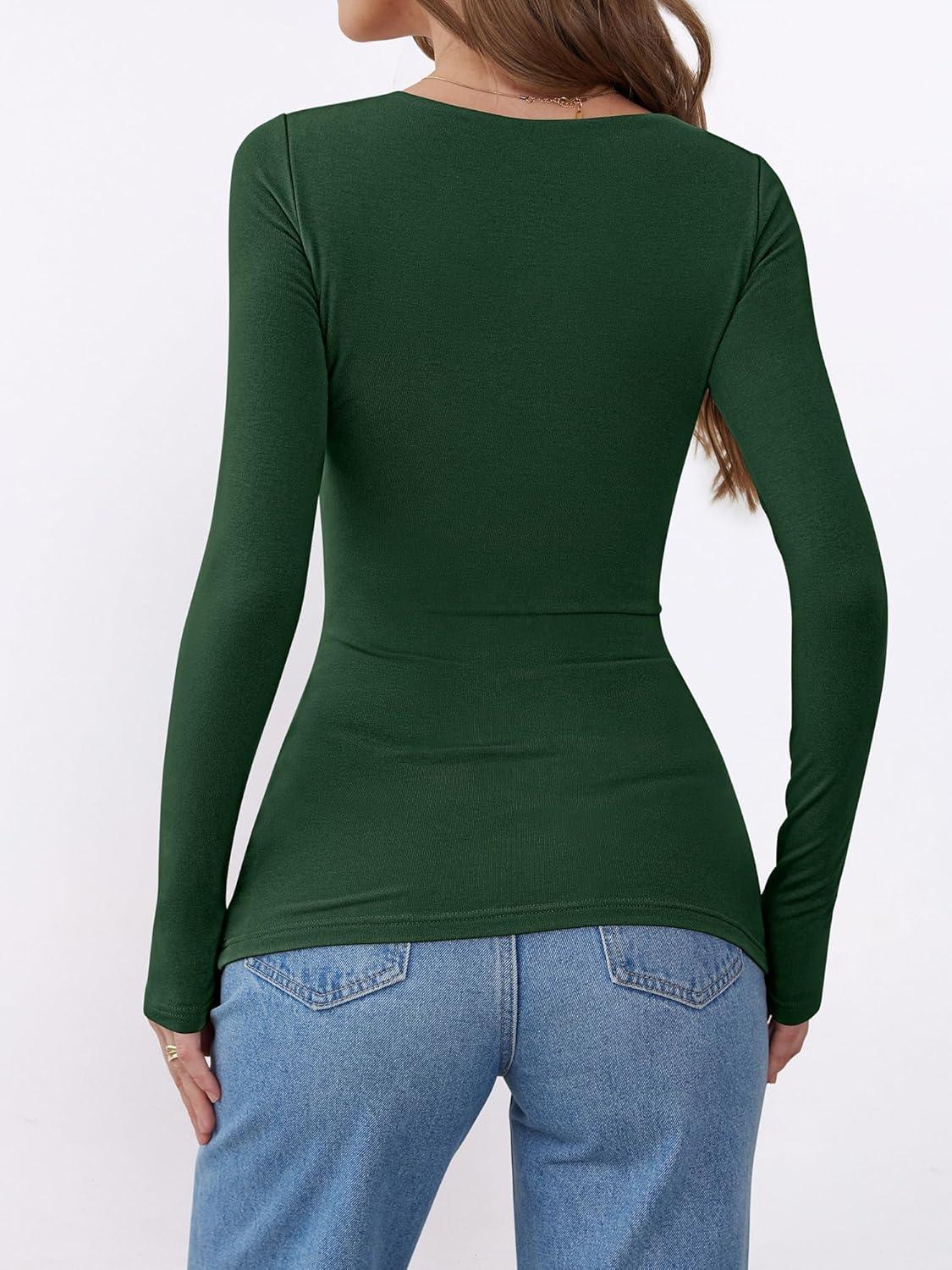 imageANRABESS Womens Thermal Shirts Builtin Bra Long Sleeve Tops Boat Neck Fleece Slim Fitted Basic Tee 2025 Fall Winter OutfitsForest Green