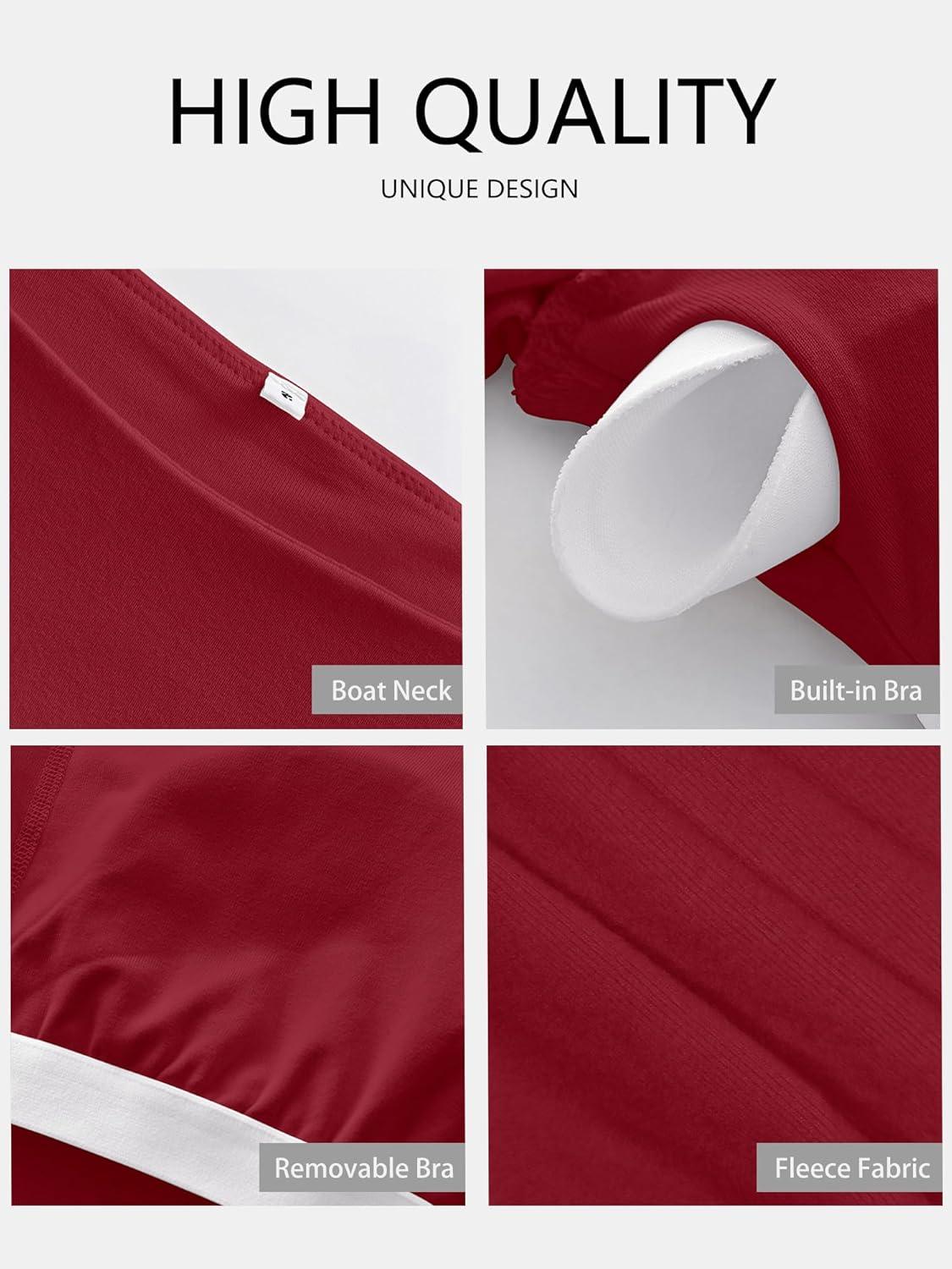 imageANRABESS Womens Thermal Shirts Builtin Bra Long Sleeve Tops Boat Neck Fleece Slim Fitted Basic Tee 2025 Fall Winter OutfitsRed