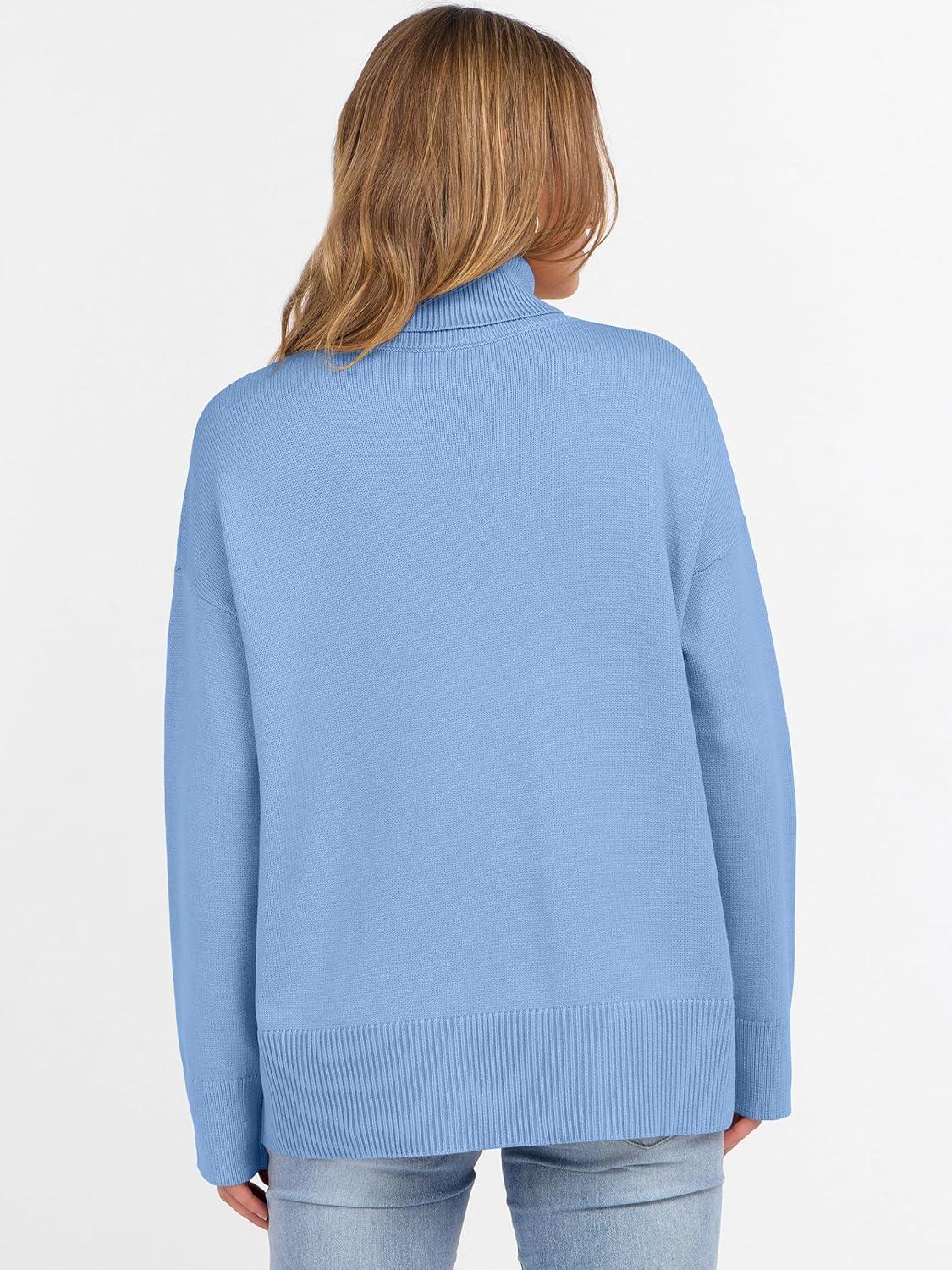 imageANRABESS Womens Turtleneck Sweaters Oversized Chunky Long Sleeve Knit High Low Hem Pullover Top 2025 Fall Winter FashionSky