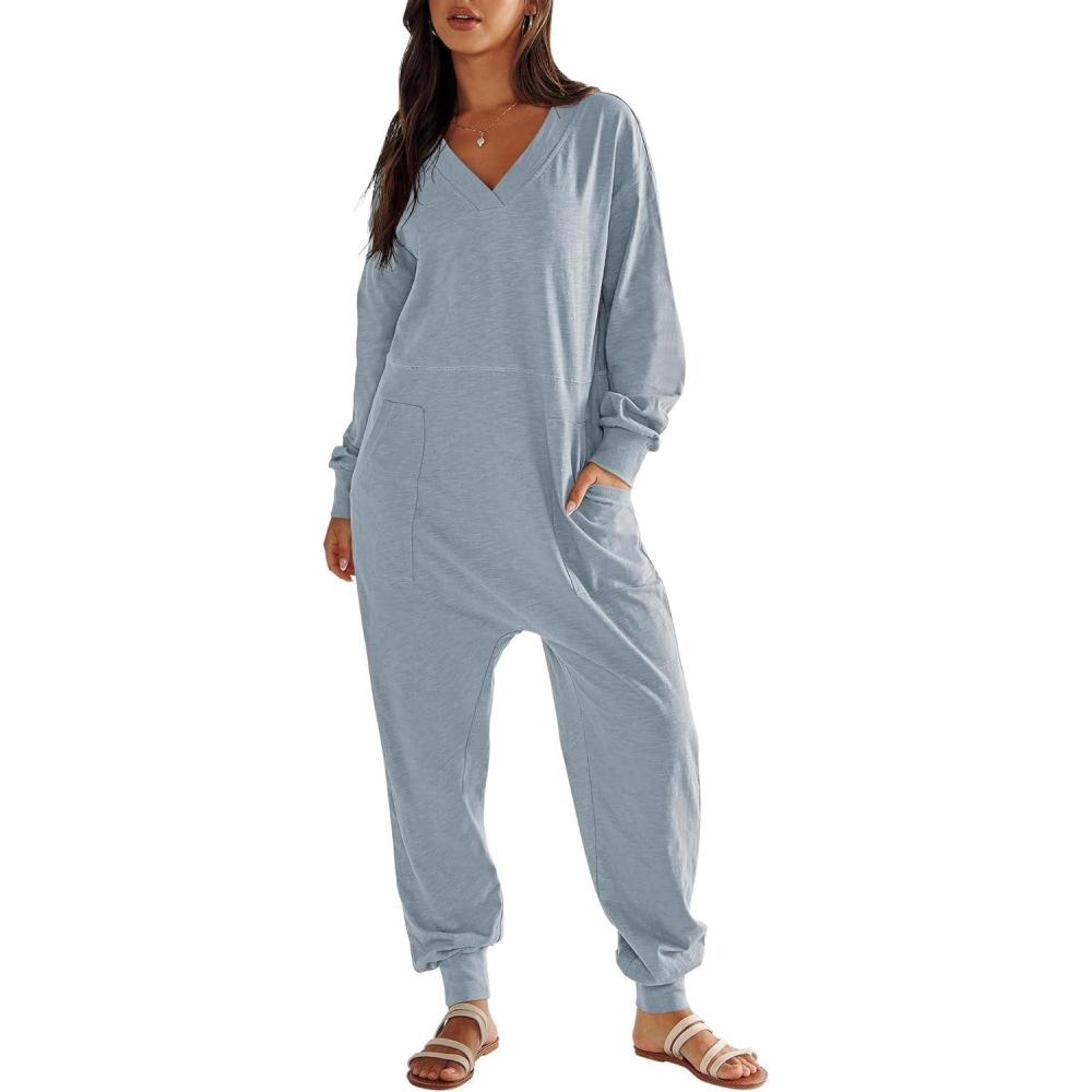 imageANRABESS Jumpsuits for Women 2025 Fall Long Sleeve Casual Loose Fit Romper Lounge One Piece Pajamas Outfits JumperSky