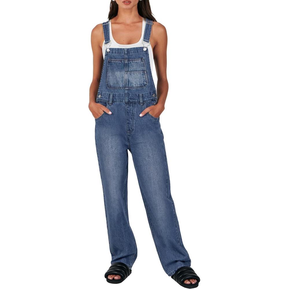 imageANRABESS Overalls for Women Loose Fit Denim Overalls Adjustable Strap Jean Jumpsuit Bib Romper 2025 Fall Casual Work OutfitsA Washed Blue