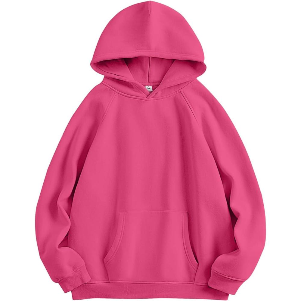 imageANRABESS Women Hoodies Oversized Fleece Long Sleeve Comfy Casual Basic Pullover Sweatshirts 2025 Fall Outfits Y2K ClothesHot Pink