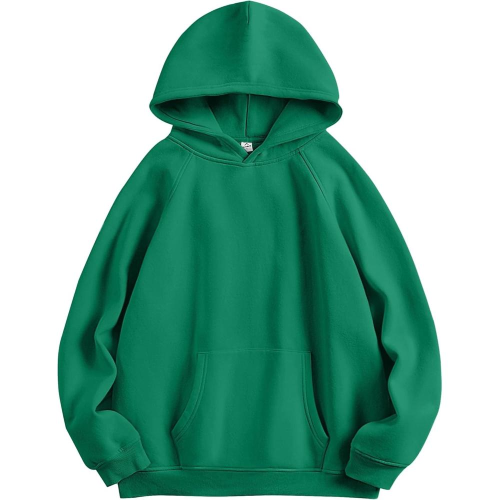 imageANRABESS Women Hoodies Oversized Fleece Long Sleeve Comfy Casual Basic Pullover Sweatshirts 2025 Fall Outfits Y2K ClothesMedium Green