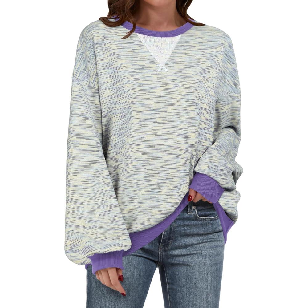 imageANRABESS Women Striped Sweatshirts Oversized Crewneck Long Sleeve Shirts Y2K Pullover Top 2025 Fall Outfits Fashion ClothesGreen Purple Yellow Stripe