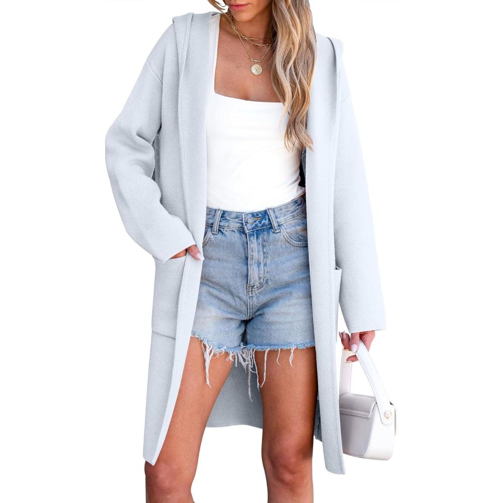 imageANRABESS Womens Cardigan Sweater Oversized Coatigan Knitted Hooded Coat 2025 Fall Outfits OutwearLight Blue
