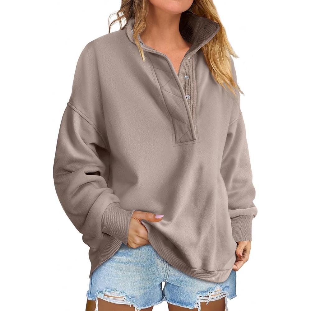 imageANRABESS Womens Oversized Sweatshirt Long Sleeve Henley Pullover Tops 2025 Fall Casual Button Loose Fit Teens Fashion OutfitsMocha