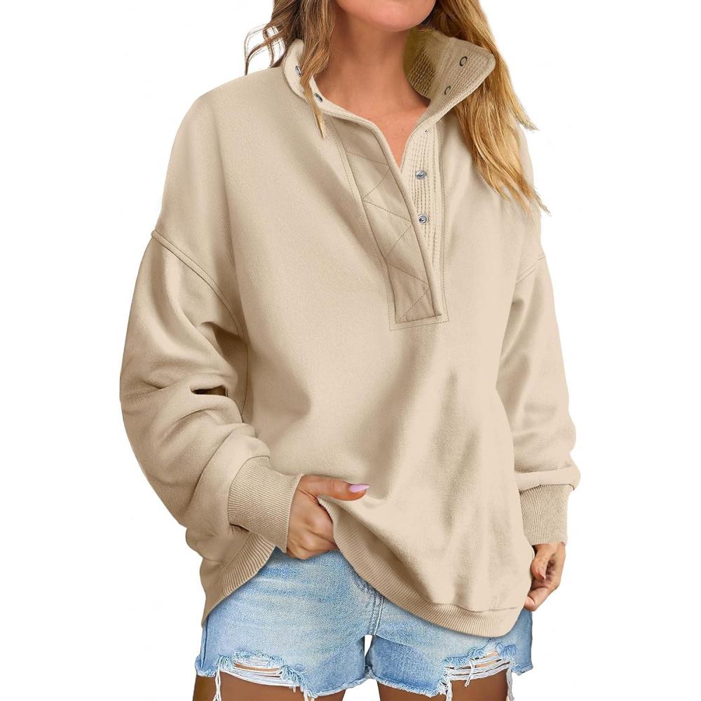 imageANRABESS Womens Oversized Sweatshirt Long Sleeve Henley Pullover Tops 2025 Fall Casual Button Loose Fit Teens Fashion OutfitsParchment