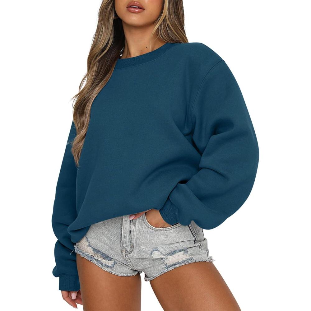 imageANRABESS Womens Sweatshirts Crewneck Fleece Oversized Pullover Sweaters Fall Winter Cute Tops Teen Girls Preppy Clothes 2025Deep Blue