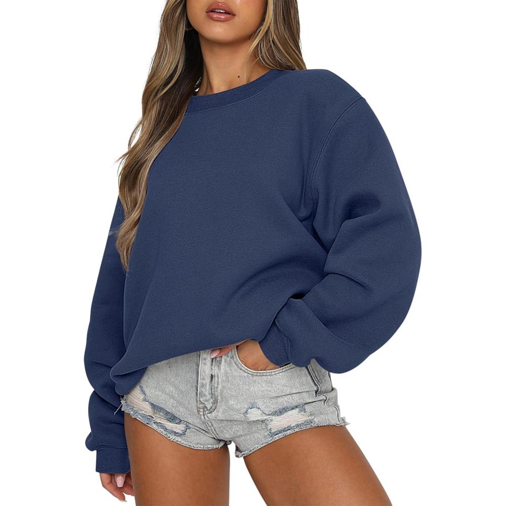 imageANRABESS Womens Sweatshirts Crewneck Fleece Oversized Pullover Sweaters Fall Winter Cute Tops Teen Girls Preppy Clothes 2025Dusty Blue