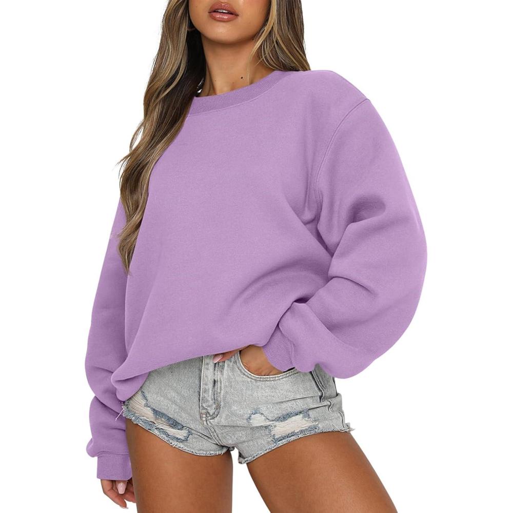 imageANRABESS Womens Sweatshirts Crewneck Fleece Oversized Pullover Sweaters Fall Winter Cute Tops Teen Girls Preppy Clothes 2025Light Purple