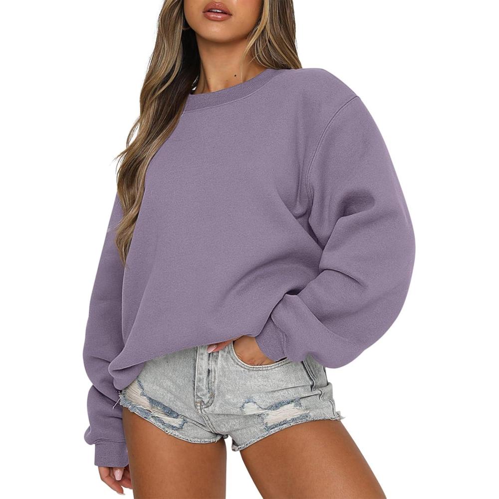 imageANRABESS Womens Sweatshirts Crewneck Fleece Oversized Pullover Sweaters Fall Winter Cute Tops Teen Girls Preppy Clothes 2025Purple