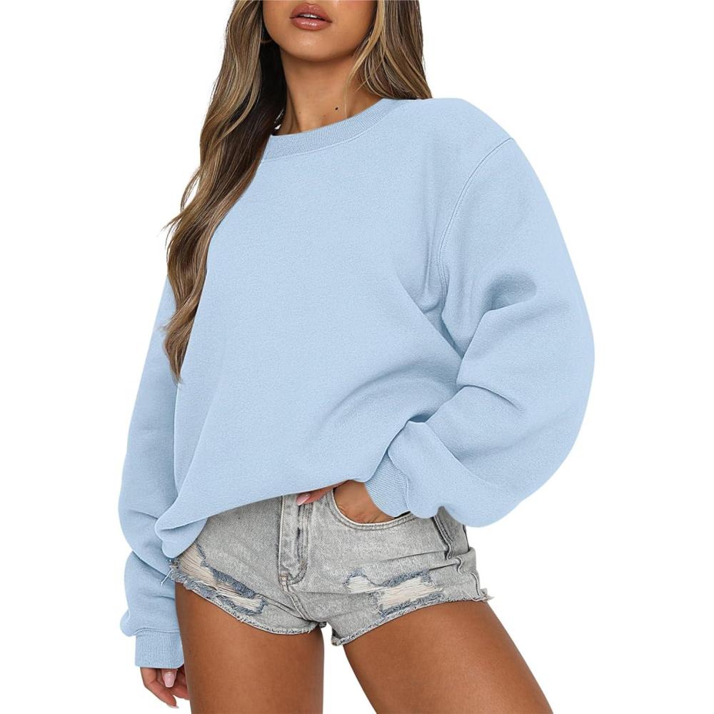 imageANRABESS Womens Sweatshirts Crewneck Fleece Oversized Pullover Sweaters Fall Winter Cute Tops Teen Girls Preppy Clothes 2025Sky Blue