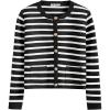 imageANRABESS Women Striped Cardigan Sweaters Button Down Cropped Knit Lady Jackets Coat 2025 Fall Outfits Trendy ClothesBlack White Stripe