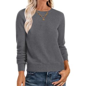 ANRABESS Sweaters for Women Long Sleeve Lightweight Crewneck Soft Basic Knit Loose Fit Pullover Top 2025 Fall Trendy Outfits(Dark Gray)