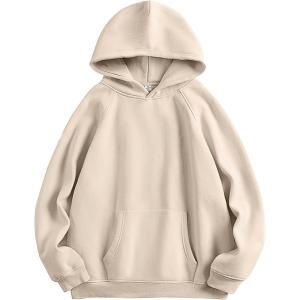 ANRABESS Women Hoodies Oversized Fleece Long Sleeve Comfy Casual Basic Pullover Sweatshirts 2025 Fall Outfits Y2K Clothes(Apricot)
