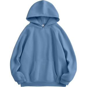 ANRABESS Women Hoodies Oversized Fleece Long Sleeve Comfy Casual Basic Pullover Sweatshirts 2025 Fall Outfits Y2K Clothes(Deep Blue)