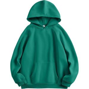 ANRABESS Women Hoodies Oversized Fleece Long Sleeve Comfy Casual Basic Pullover Sweatshirts 2025 Fall Outfits Y2K Clothes(Green)