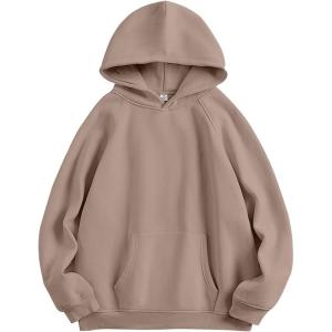 ANRABESS Women Hoodies Oversized Fleece Long Sleeve Comfy Casual Basic Pullover Sweatshirts 2025 Fall Outfits Y2K Clothes(Light Khaki)