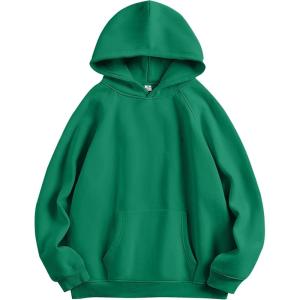 ANRABESS Women Hoodies Oversized Fleece Long Sleeve Comfy Casual Basic Pullover Sweatshirts 2025 Fall Outfits Y2K Clothes(Medium Green)