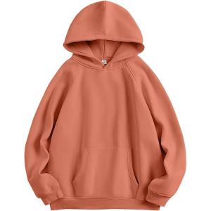 ANRABESS Women Hoodies Oversized Fleece Long Sleeve Comfy Casual Basic Pullover Sweatshirts 2025 Fall Outfits Y2K Clothes(Rust)