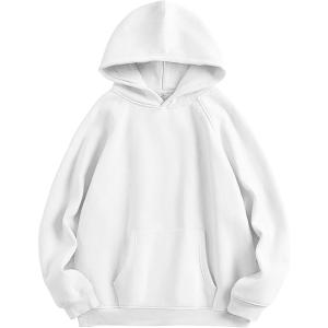 ANRABESS Women Hoodies Oversized Fleece Long Sleeve Comfy Casual Basic Pullover Sweatshirts 2025 Fall Outfits Y2K Clothes(White)