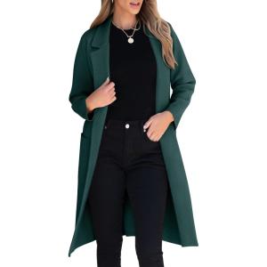 ANRABESS Womens Cardigan Sweater 2025 Fall Outfits Knitted Lapel Long Coats Coatigans(Green)