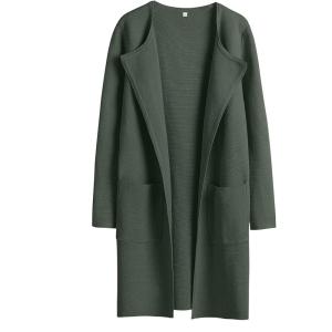 ANRABESS Womens Cardigan Sweater Open Front Knit Long Coatigan Dressy Casual Jacket Coat 2025 Fall Outfits Classy Clothes(Army Green)