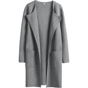 ANRABESS Womens Cardigan Sweater Open Front Knit Long Coatigan Dressy Casual Jacket Coat 2025 Fall Outfits Classy Clothes(Deep Grey)