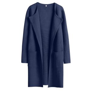 ANRABESS Womens Cardigan Sweater Open Front Knit Long Coatigan Dressy Casual Jacket Coat 2025 Fall Outfits Classy Clothes(Navy Blue)