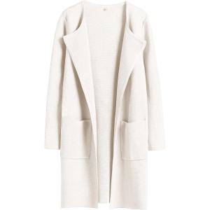 ANRABESS Womens Cardigan Sweater Open Front Knit Long Coatigan Dressy Casual Jacket Coat 2025 Fall Outfits Classy Clothes(Off-white)