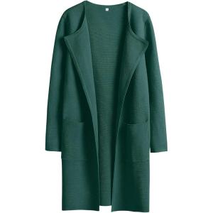 ANRABESS Womens Cardigan Sweater Open Front Knit Long Coatigan Dressy Casual Jacket Coat 2025 Fall Outfits Classy Clothes(Opal Green)