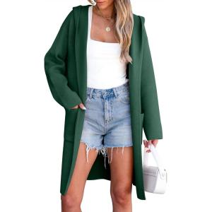 ANRABESS Womens Cardigan Sweater Oversized Coatigan Knitted Hooded Coat 2025 Fall Outfits Outwear(Opal Green)