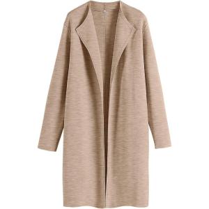 ANRABESS Women’s Long Cardigans Sweater 2025 Fall Dressy Casual Lapel Knit Warm Trench Coatigan Oversized Blazer Jacket Coat(Dark Apricot)