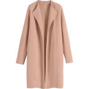 ANRABESS Women’s Long Cardigans Sweater 2025 Fall Dressy Casual Lapel Knit Warm Trench Coatigan Oversized Blazer Jacket Coat(Deep Apricot)