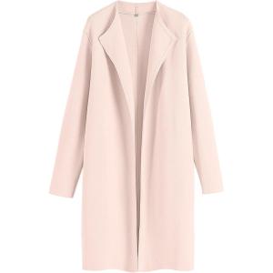 ANRABESS Women’s Long Cardigans Sweater 2025 Fall Dressy Casual Lapel Knit Warm Trench Coatigan Oversized Blazer Jacket Coat(Light Apricot)