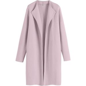 ANRABESS Women’s Long Cardigans Sweater 2025 Fall Dressy Casual Lapel Knit Warm Trench Coatigan Oversized Blazer Jacket Coat(Light Pink)