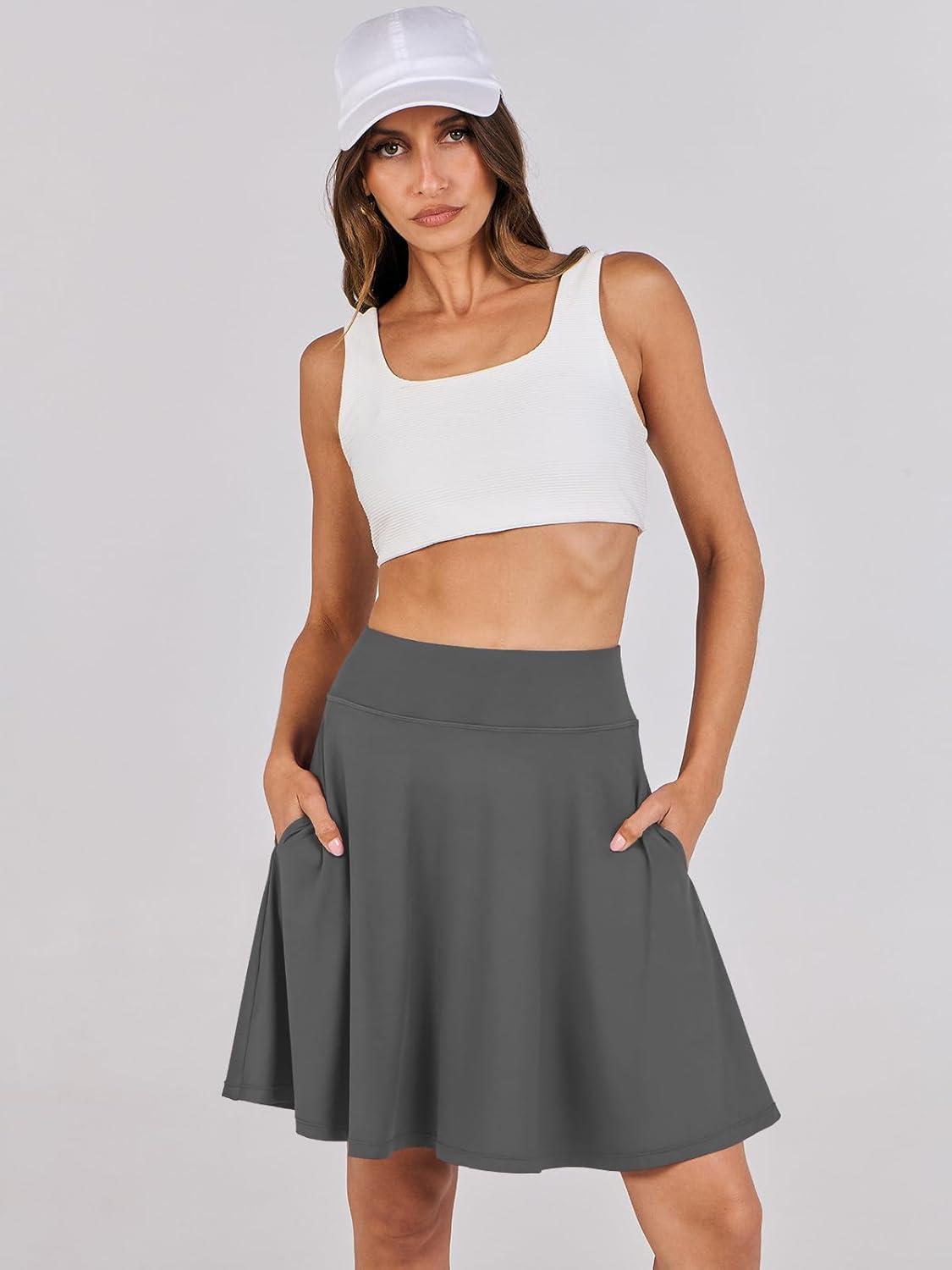 imageANRABESS Knee Length Skorts Skirts for Women 2025 Summer High Waisted Golf Tennis Skirt Casual Travel Builtin Shorts ClothesDeep Gray