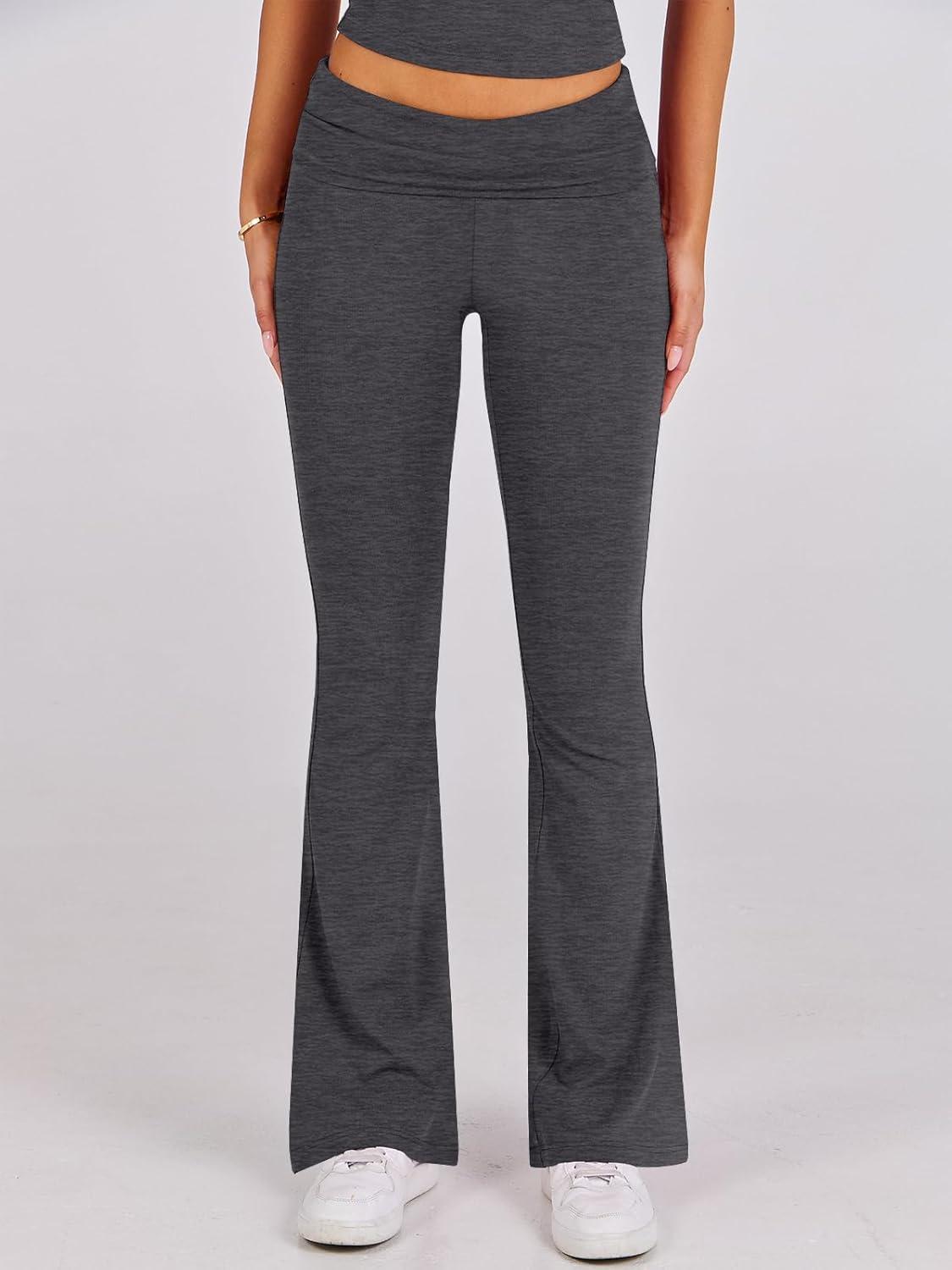 imageANRABESS Lounge Sets for Women 2 Piece Foldover Yoga Flare Leggings Pants Crop Tops Casual Y2K Outfits Matching Tracksuit SetDark Gray