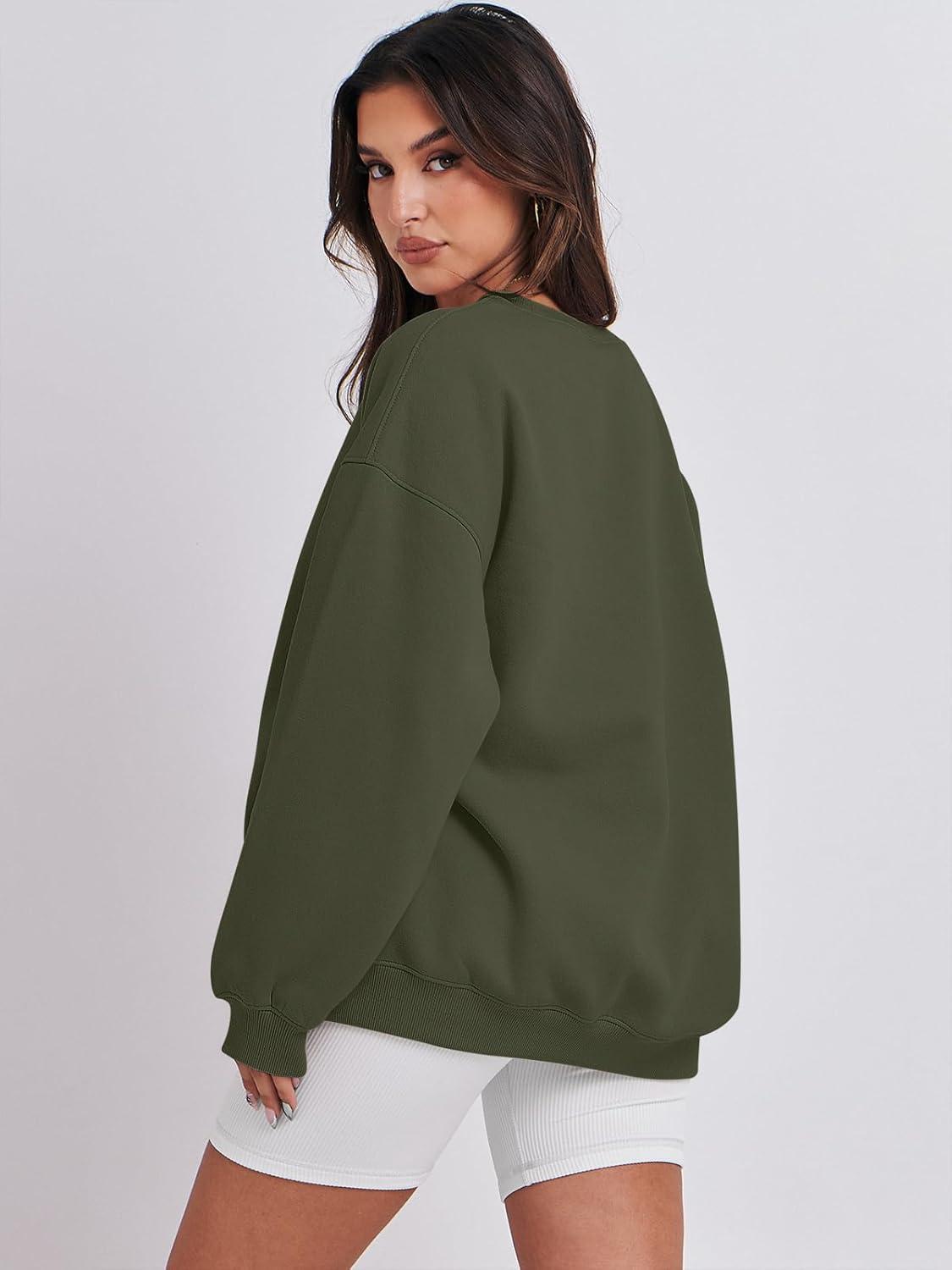 imageANRABESS Oversized Sweatshirt for Women Crewneck Y2K Hoodies Fleece Casual Comfy Pullover Top Fall Outfits Clothes 2025Army Green