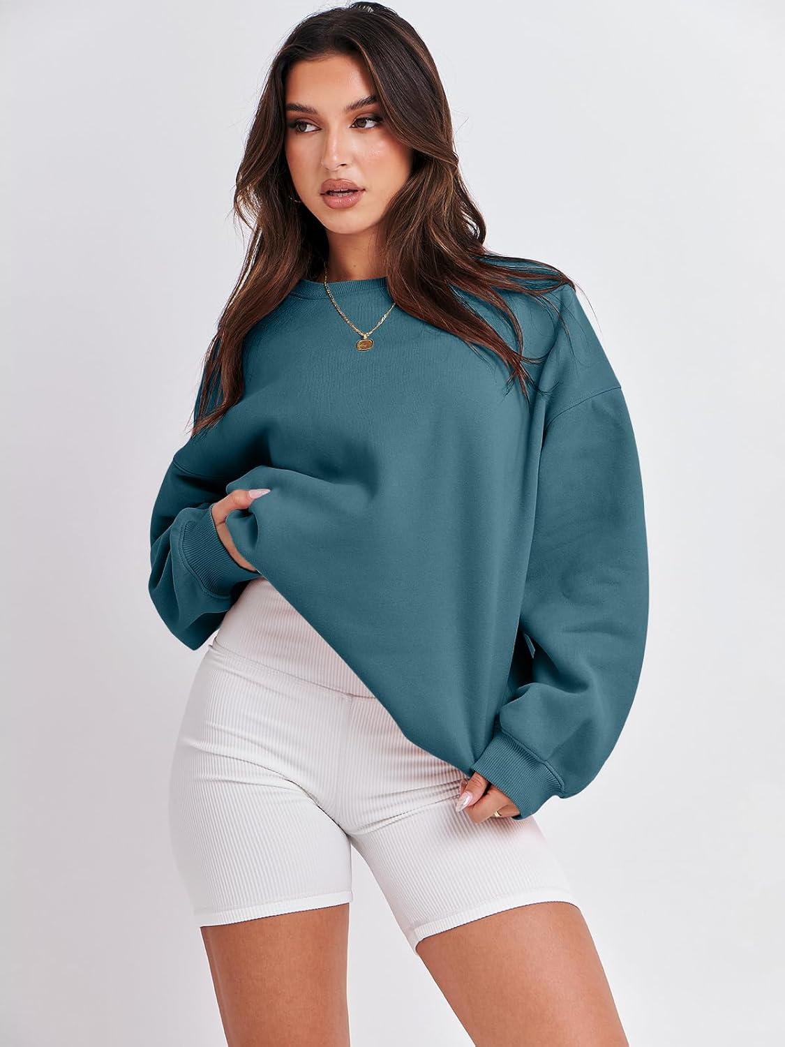 imageANRABESS Oversized Sweatshirt for Women Crewneck Y2K Hoodies Fleece Casual Comfy Pullover Top Fall Outfits Clothes 2025Lake Blue