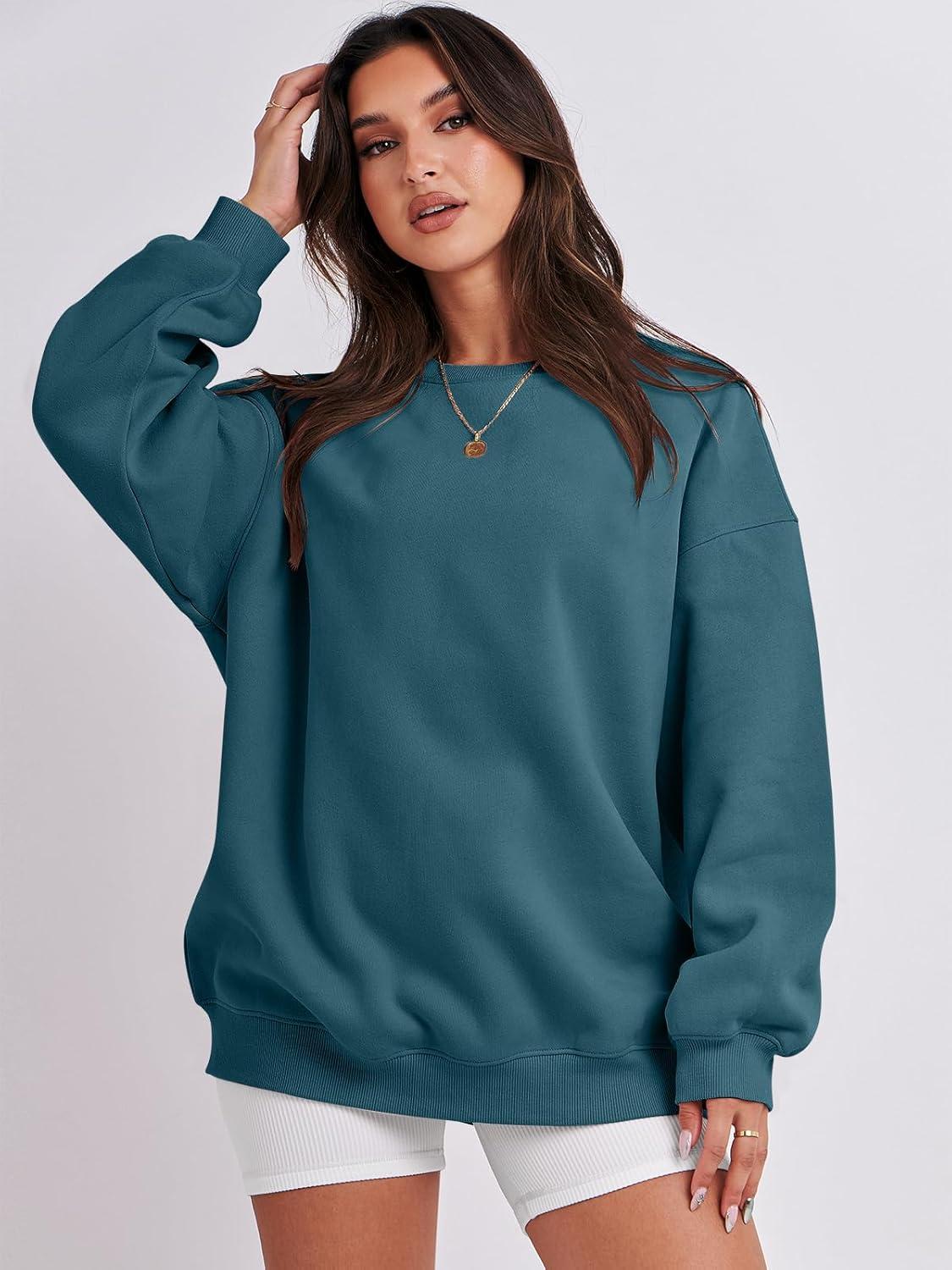 imageANRABESS Oversized Sweatshirt for Women Crewneck Y2K Hoodies Fleece Casual Comfy Pullover Top Fall Outfits Clothes 2025Lake Blue